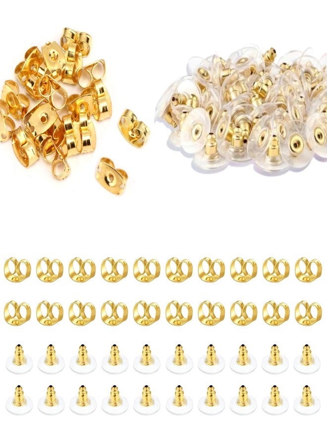 ST logo Hanging Tree 20 Pcs + 20 Pcs Golden Bullet Clutch Butterfly Premium Stopper Earring Nuts Golden Earring Metal Stopper Back Supporter Jewellery Making Raw Materials - Image 1